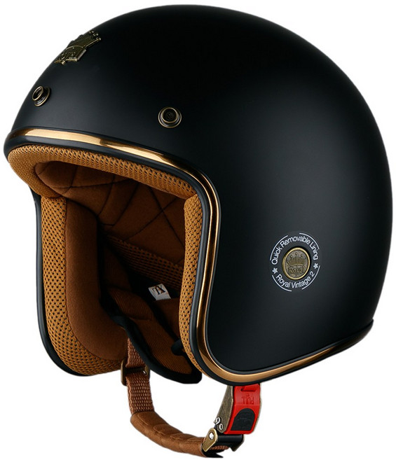 로얄 헬멧 M20C 소두핏 DOT 오픈페이스 헬멧 탈착 쉴드 블랙 무광, L