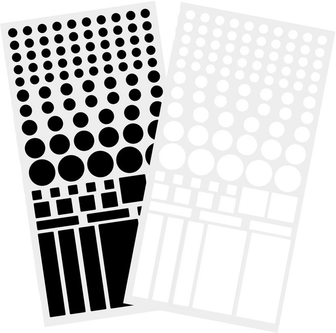 쿠르쿠르 공유기 LED 불빛 차단 암막 스티커 가리개, 1세트, 블랙+화이트