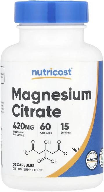 단백질 비타민 철분 마그내슘 칼슘 Nutricost 마그네슘시트레이트 캡슐 60정(캡슐 1정당 105mg) 고루고루섭취해주세요, Nutricost마그네슘시트레이트캡슐60정캡슐1정당10 - 쿠팡