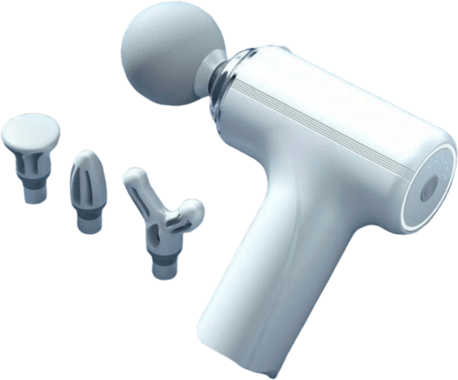 AI智能筋膜槍 迷你輕巧便攜 六檔變速深層按摩 四種按摩頭, 1個, 1個裝