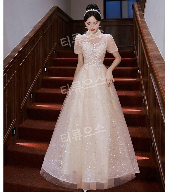 티류으스 예복원피스 스몰 화이트 여성 촬영 2부 셀프웨딩 피로연 빅사이즈 신부드레스하객룩