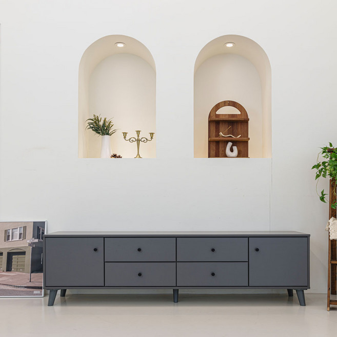 어레어 미텔 TV 티비다이 거실장 1800, 그레이