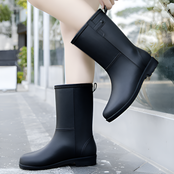 모스터 여성 여자 장화 미끄럼방지 미들 레인부츠