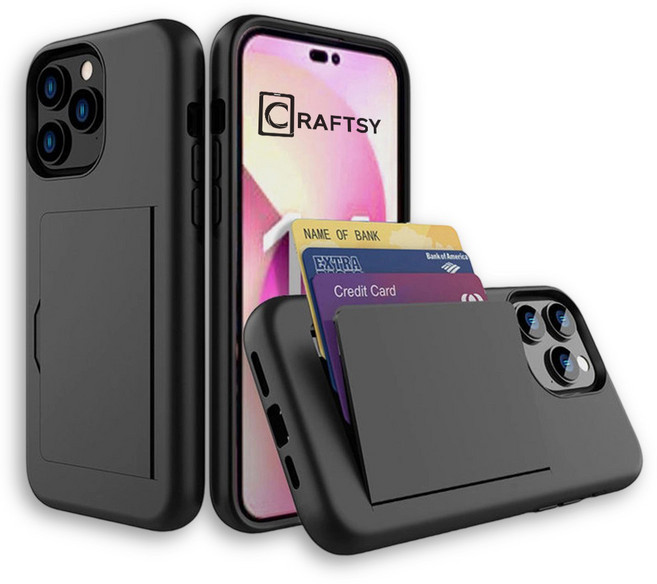 Craftsy 아이폰 12/13/14/15/16/17 시리즈 폰케이스 카드지갑 3장수납 케이스