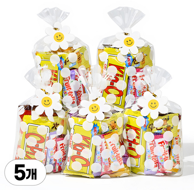 한봄 스마일 간식꾸러미 답례품 간식 구디백, 간식 6종, 5개