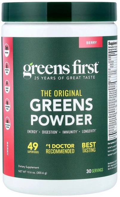 Greens First 녹색 채소 분말 베리 맛 300.6g(10.6oz) First (그린스 퍼스트), 300 g, 300.6g, 1개 - 쿠팡