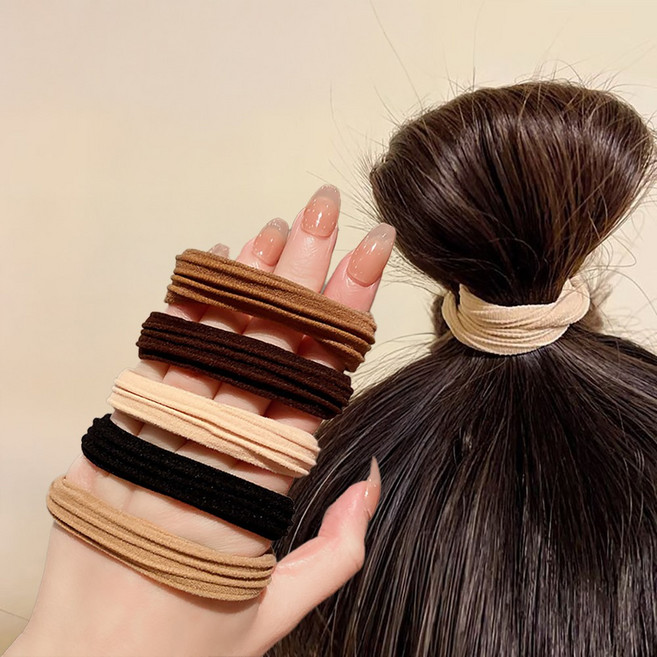 (20P)모두일상 무매듭 무자국 머리끈 흘러내림 없는 두꺼운 짱짱한 고탄력 안끊어지는 헤어끈