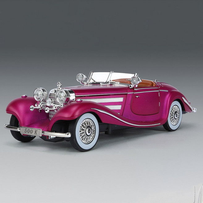 비브랜드 Benz 메르세데스 벤츠 500K 올드카 클래식카 세단 1대24 자동차 미니카 모형 다이캐스트, 와인