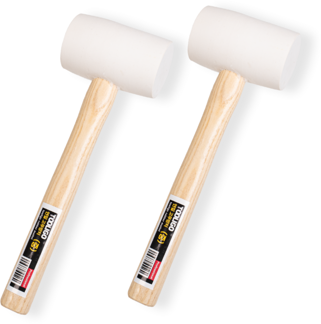 툴리고 탄성 좋은 고무 망치 중형 타일 목공 작업용, 2개