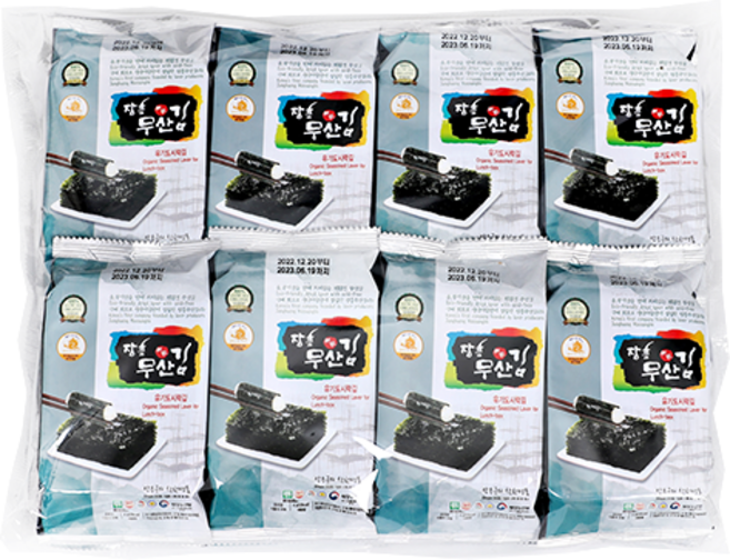 친환경 장흥무산김 유기 도시락김 (16봉), 64개, 4g