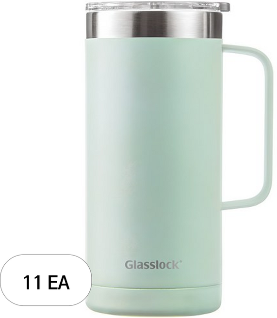 글라스락 플레인 머그 텀블러, 민트, 500ml, 11개
