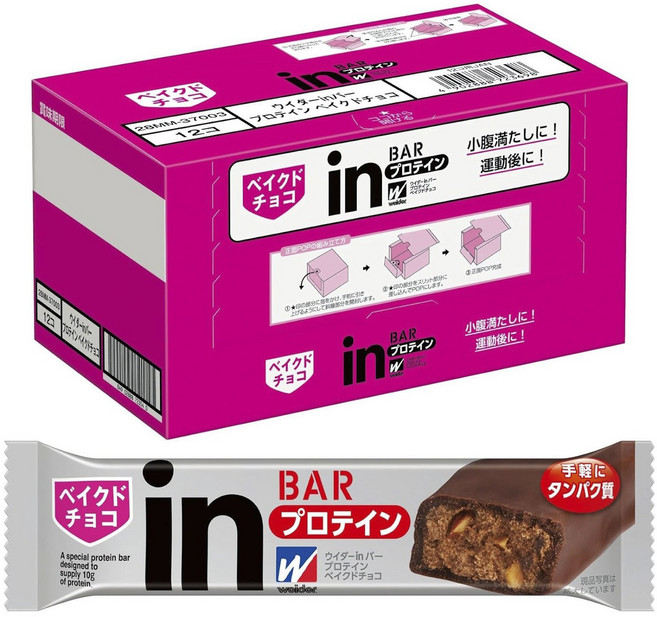 MORINAGA 森永 In Bar能量蛋白棒 烘焙巧克力口味 12包入, 1盒, 528g