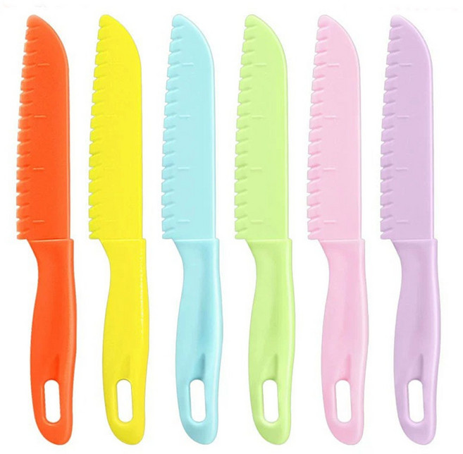 2 4 6개구성 무독성 어린이 안전칼 유아 칼 아동 소꿉놀이 아동칼 KC인증, 4개, 노랑