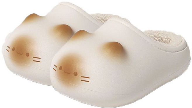 귀여운 고양이 털 슬리퍼 실내화 모찌 실내화 겨울 여성 방한화