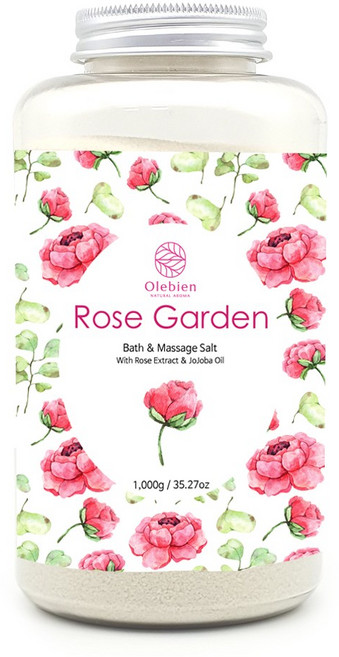 올레비엔 바스 앤 마사지 솔트 로즈가든, 1kg, 1개