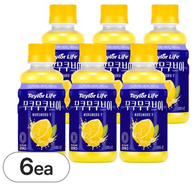 테일러 라이프 무쿠무쿠 브이 레몬드링크 180mL x 6병, 없음