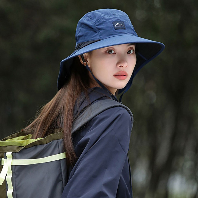 베네피온 여성 등산모자 자외선차단 햇빛가리개 목가림, 네이비