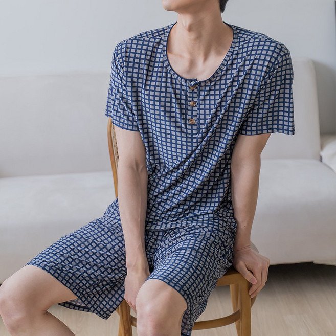 민트코코아 남성 여성 커플용 쿨링 반팔 잠옷 세트