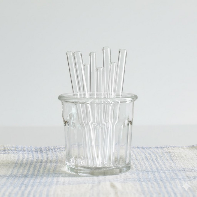 Werra 짧은 유리빨대 4종 제로웨이스트 버블티용 스트로우, 투명, 1세트, 옵션 2