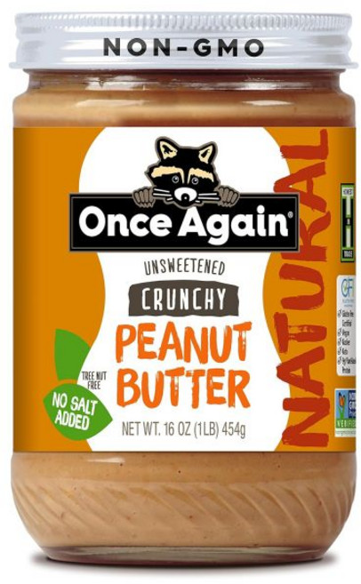 Once Again 크런치 땅콩 버터 453g 무염 무가당 글루텐 프리, 1개