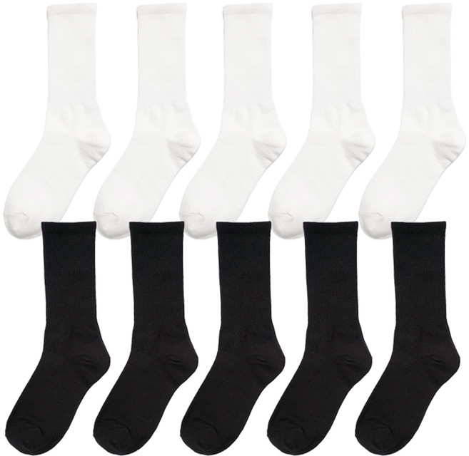 언더라인 여성양말 학생양말 긴목 롱골지스쿨삭스 10켤레세트(혼합선택가능)