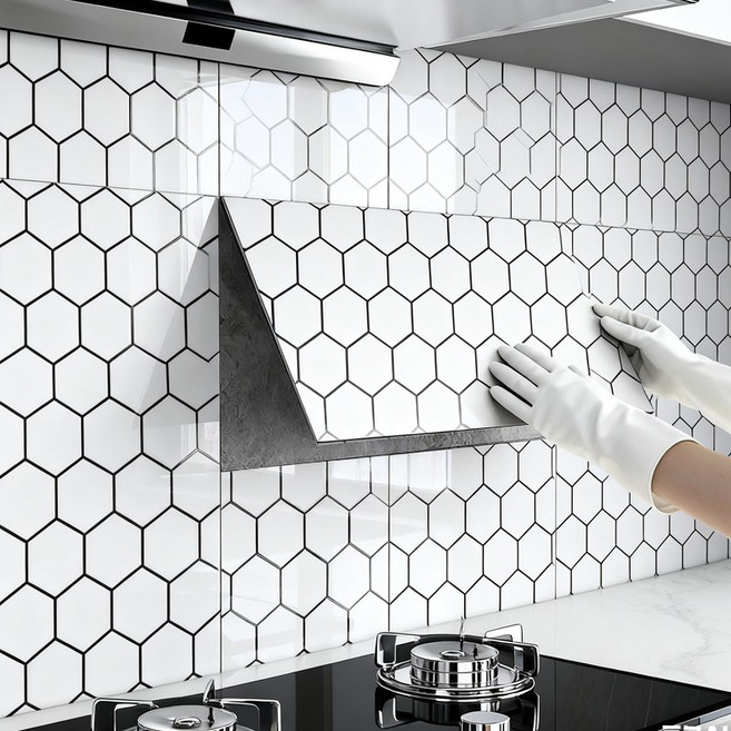 주방 욕실 접착식 붙이는 타일 시트지 대리석 방수 시트지 데코타일 폼블럭 시트 60*30cm, 화이트, 10개