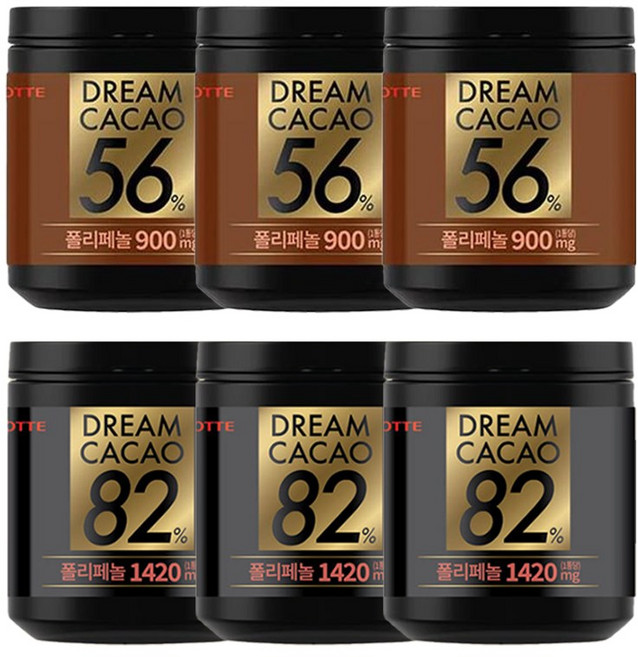 롯데 드림카카오 56% + 82% 3개씩 (총 6개), 6개, 86g