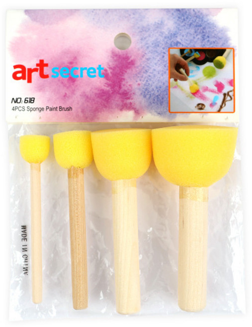 아트시크릿 스텐실 붓 세트 4본 스폰지타입, 1세트