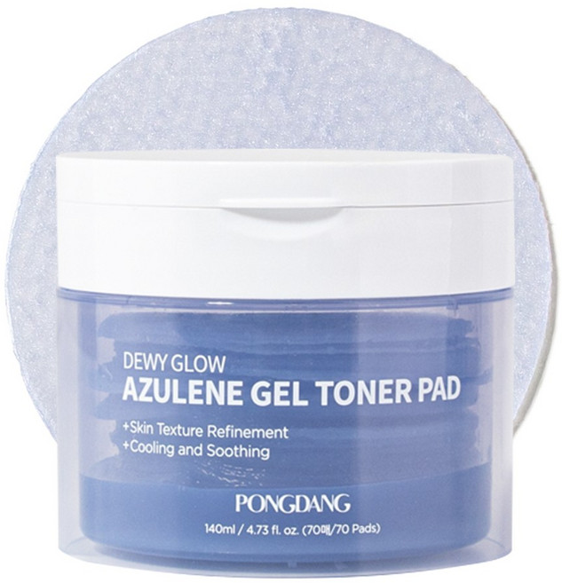 랩핑패드 퐁당 듀이 글로우 아줄렌 겔 토너 패드, 1개, 70매입