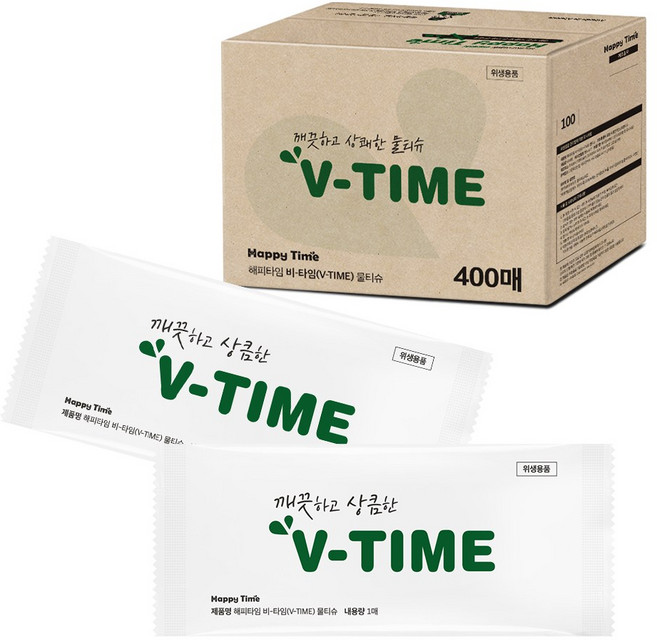 그린위생 업소용 덕용물티슈 해피타임 100g 400매, 1개