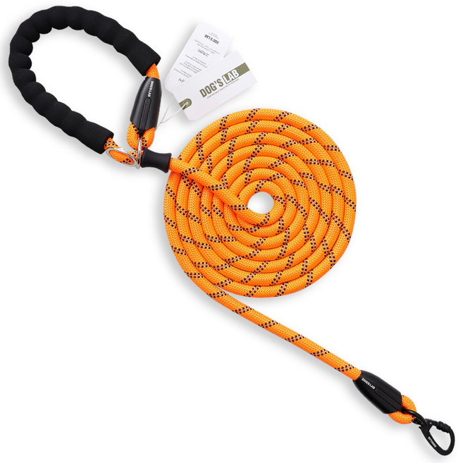 독스랩 로프 PRO 리드줄 스트롱 소형견 중형견 대형견, 오렌지, 1개