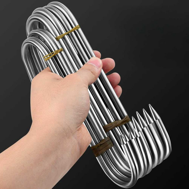 스텐 정육고리 정육점 S자 고기 걸이 돼지 소 정형 스테인레스 대형, M사이즈 3mm-13cm (40개입), 1개