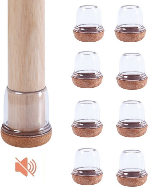 르코이 층간 소음 미끄럼 방지 식탁 의자 발커버 세트 원형 8개 베이지