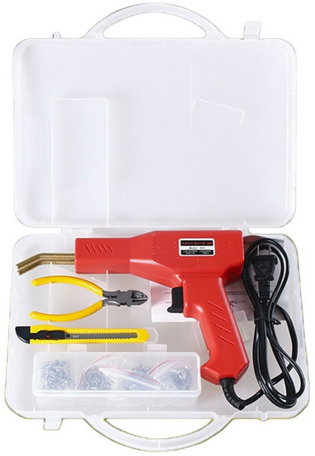 塑料焊接機 汽車保險桿修復工具組, 1個, 紅色-塑料焊接機-透明盒