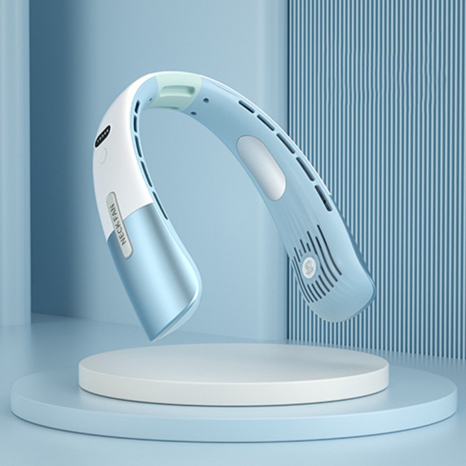 UBAcc 넥팬 넥밴드 아이스 선풍기, 라이트 블루