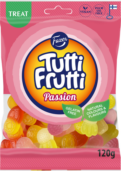 파제르 투티프루티 젤리 패션 passion 120g [이케아젤리 비건 젤라틴 프리 리얼 스웨디쉬 젤리], 5개