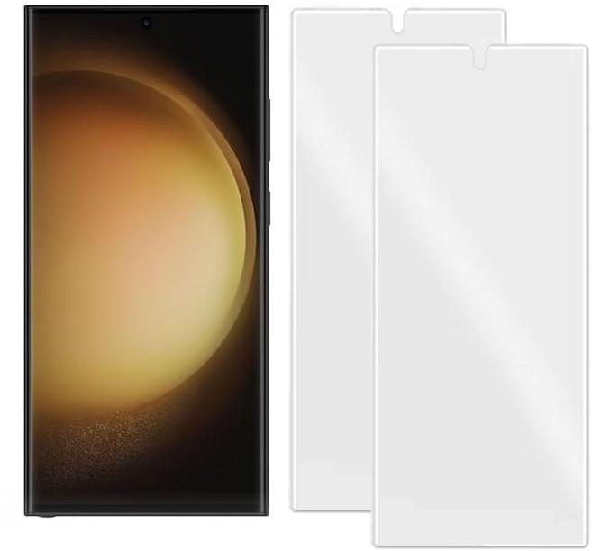 갤럭시 S23 울트라 SM-S918N 깨지지 않는 PET 방탄 필름 지문인식 액정보호필름, 2개