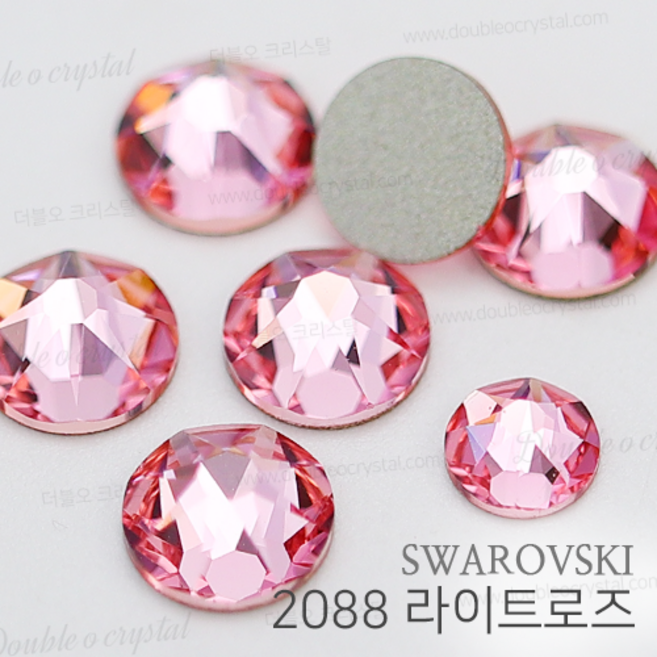 스와로브스키 2088 라이트로즈 노핫픽스 큐빅 스톤, 100개, SS9(2.55mm)