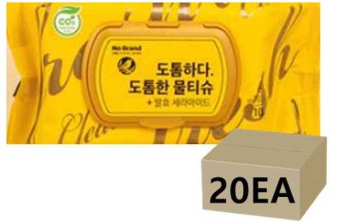 노브랜드 도톰한 캡형 물티슈 100매 x 10팩, 20개, 305g