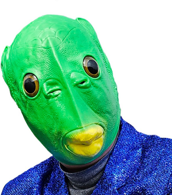 물고기가면 그린 외계인 생선 웃긴 할로윈 파티 선물, 단품