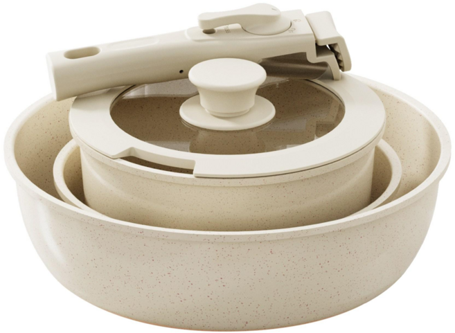 냄비세트 인덕션 멀티핸들 8종세트, 흰색, 1개, 8P