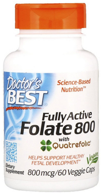 Doctor's BEST 活性葉酸素食膠囊 800mcg, 60顆, 1罐
