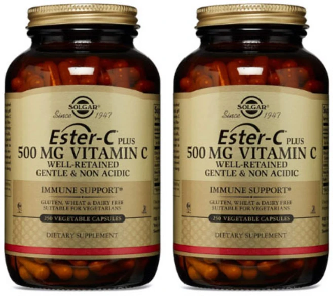 솔가 비타민 C 500mg 에스터-C 플러스 베지캡슐 250 개 X2병, 250정, 2개 - 쿠팡