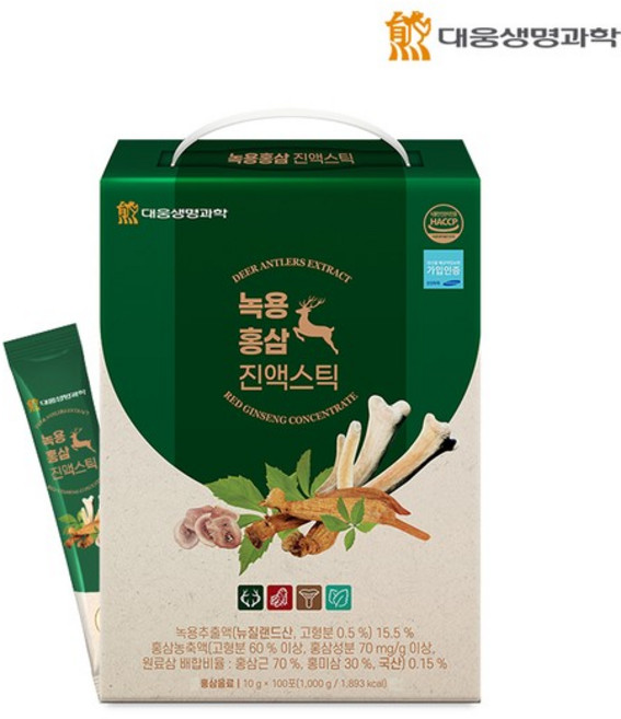 [선물세트] 녹용홍삼 진액 스틱 100포 1박스 / 대용량, 1