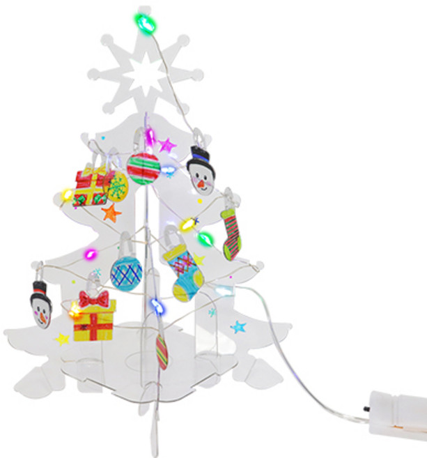 LED 크리스탈 트리 만들기 2종 1택 초등 DIY만들기 교육 실험키트, 칼라줄LED포함