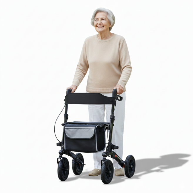 휴뜰 튼튼한 하중150kg 노인 보행보조기 접이식, 1개