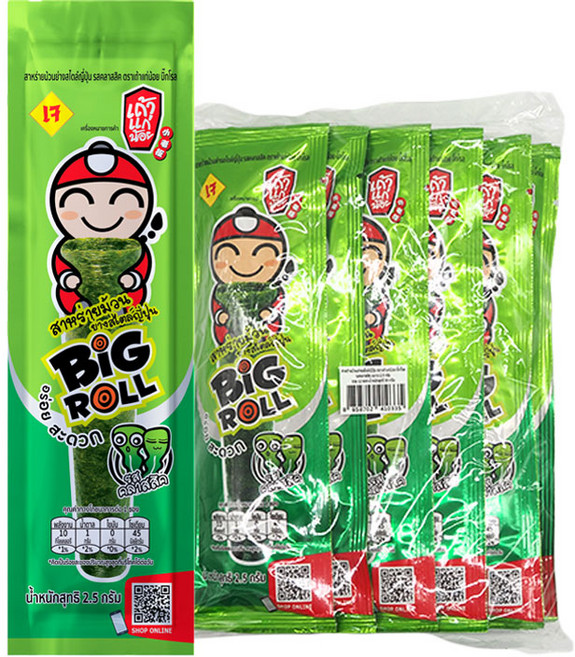 태국 타오케노이 김과자 빅롤 클래식 2.5g X 12개, 3개, 30g