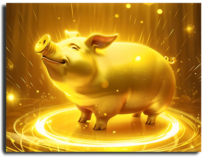 화야루이 보석십자수 캔버스형 DIY 세트 40 x 50 cm, 1세트, GR-814.황금 복돼지