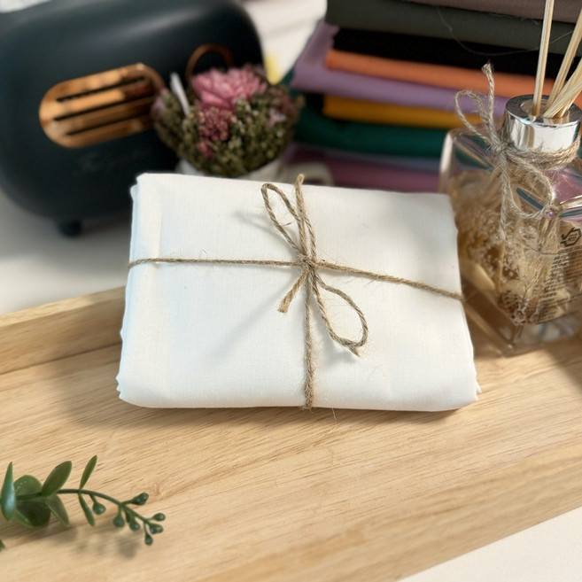 CRT 006 탐나요 면 60수 아사 원단 바이오 워싱 패브릭 무지 천, 1개, 크림화이트