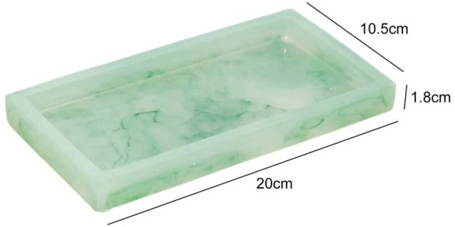 북유럽 모조 대리석 수지 트레이 화장실 면대 욕실 탱크 비누 수건 장식 키친 접시 칫솔 살균기 꽂이 걸이 거치대 치약짜개 선반 [호환], 라이트 그린, 1개, 2. 라이트 그린